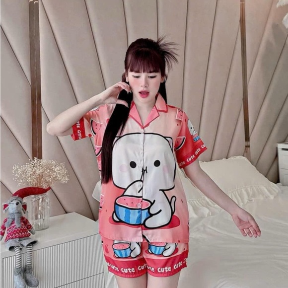 Cute Elephant Pajama Set - Pink - Picture 1 of 1